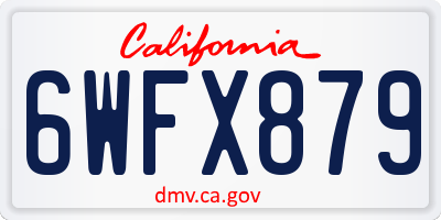 CA license plate 6WFX879