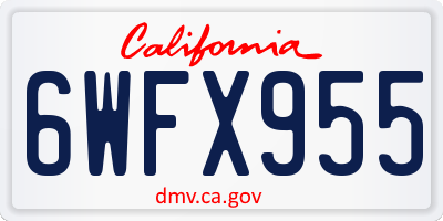 CA license plate 6WFX955