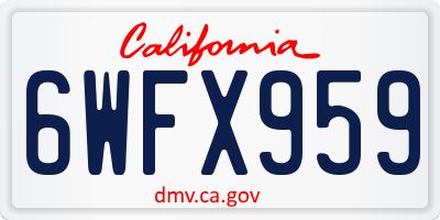 CA license plate 6WFX959