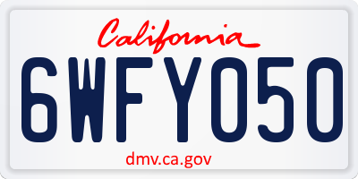 CA license plate 6WFY050