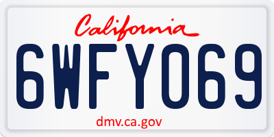CA license plate 6WFY069