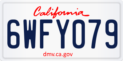 CA license plate 6WFY079