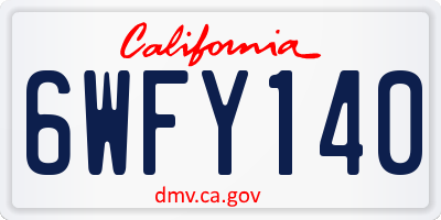 CA license plate 6WFY140