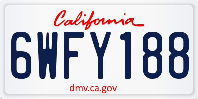 CA license plate 6WFY188