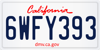 CA license plate 6WFY393