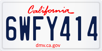CA license plate 6WFY414