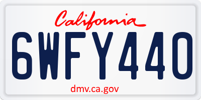 CA license plate 6WFY440
