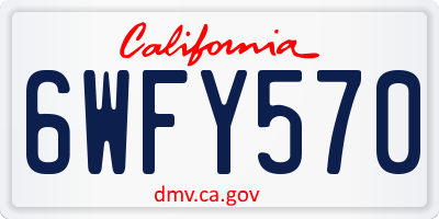 CA license plate 6WFY570