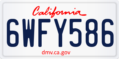 CA license plate 6WFY586