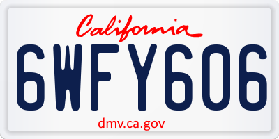 CA license plate 6WFY606