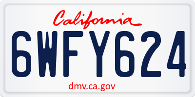 CA license plate 6WFY624
