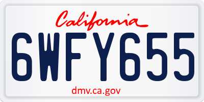 CA license plate 6WFY655