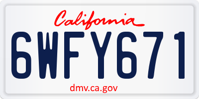 CA license plate 6WFY671