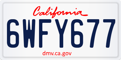 CA license plate 6WFY677