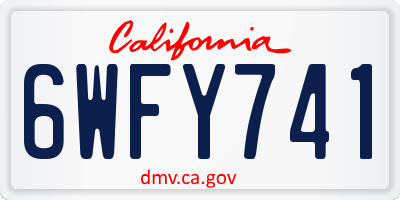CA license plate 6WFY741
