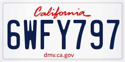 CA license plate 6WFY797