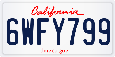 CA license plate 6WFY799