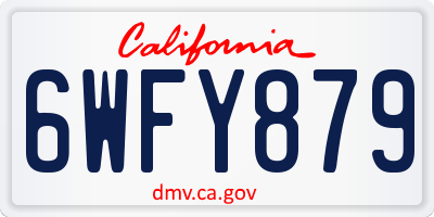 CA license plate 6WFY879