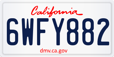 CA license plate 6WFY882