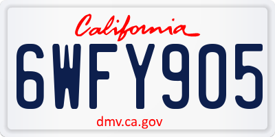 CA license plate 6WFY905