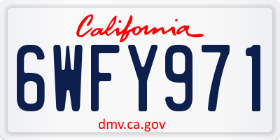 CA license plate 6WFY971