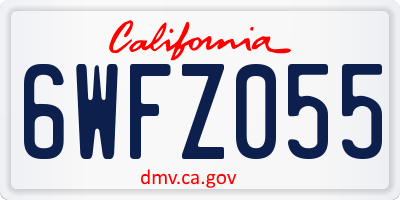 CA license plate 6WFZ055