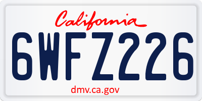 CA license plate 6WFZ226