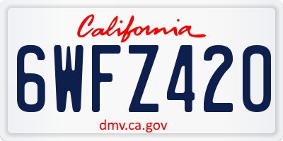 CA license plate 6WFZ420