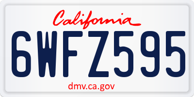 CA license plate 6WFZ595