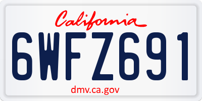 CA license plate 6WFZ691