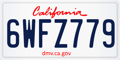 CA license plate 6WFZ779