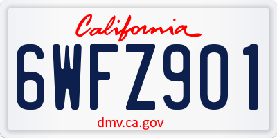 CA license plate 6WFZ901