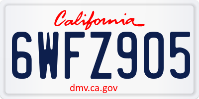 CA license plate 6WFZ905