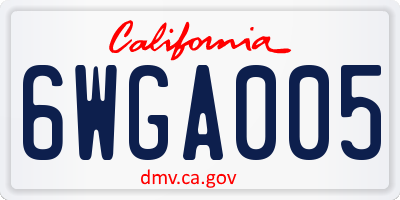 CA license plate 6WGA005
