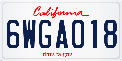 CA license plate 6WGA018