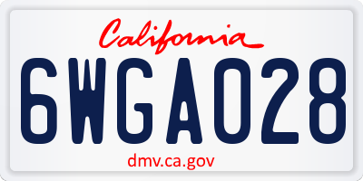 CA license plate 6WGA028