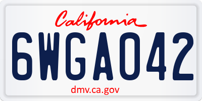 CA license plate 6WGA042