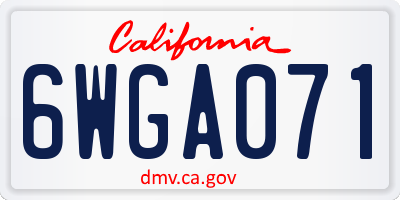 CA license plate 6WGA071