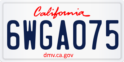 CA license plate 6WGA075