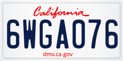 CA license plate 6WGA076