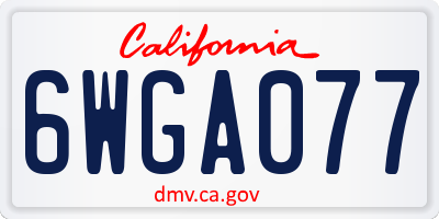 CA license plate 6WGA077