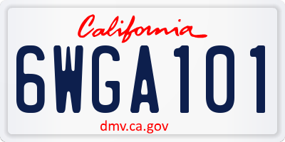 CA license plate 6WGA101