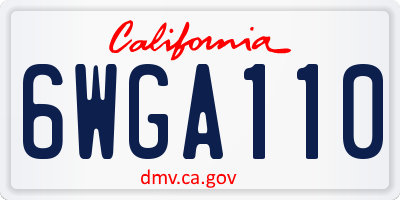 CA license plate 6WGA110