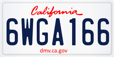 CA license plate 6WGA166