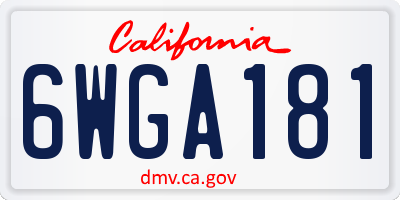 CA license plate 6WGA181