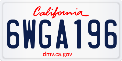 CA license plate 6WGA196