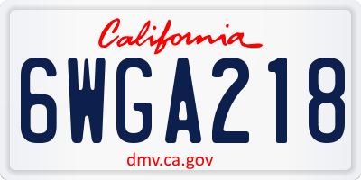 CA license plate 6WGA218