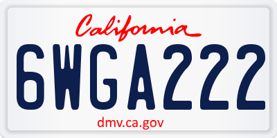 CA license plate 6WGA222
