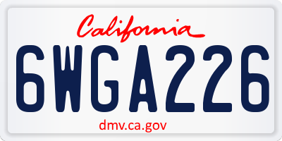 CA license plate 6WGA226