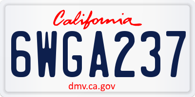 CA license plate 6WGA237